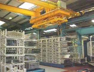 aluminium extrusion packing handling bridge crane