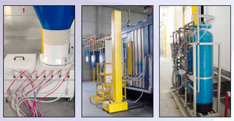 powder coating painting process plant line several equipments